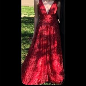 Panoply Shimmering Red Prom Dress